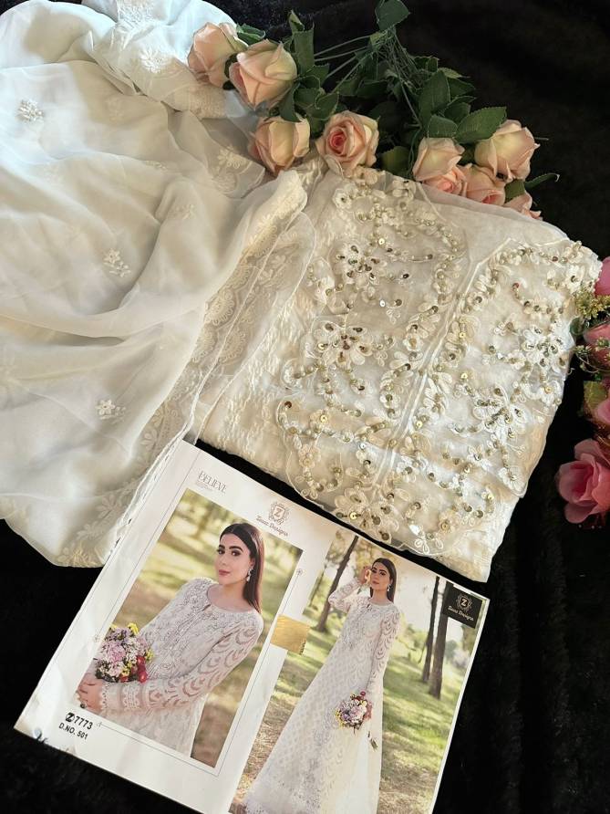 501 Ziaaz Designs Embroidery Georgette Pakistani Suits Wholesale Market In Surat